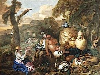 Giovanni Benedetto Castiglione Bacchante et Satyre china oil painting image